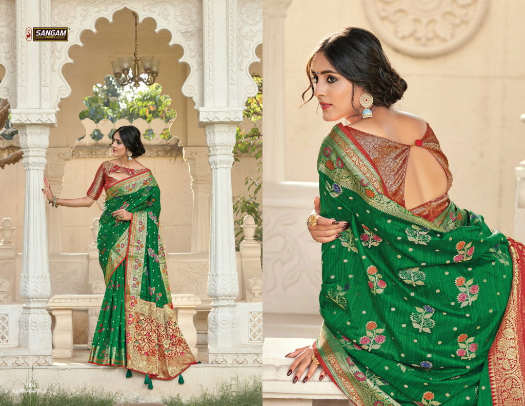 Sangam Shreelekha Latest Fancy Designer  Pure Silk Sarees Collection
